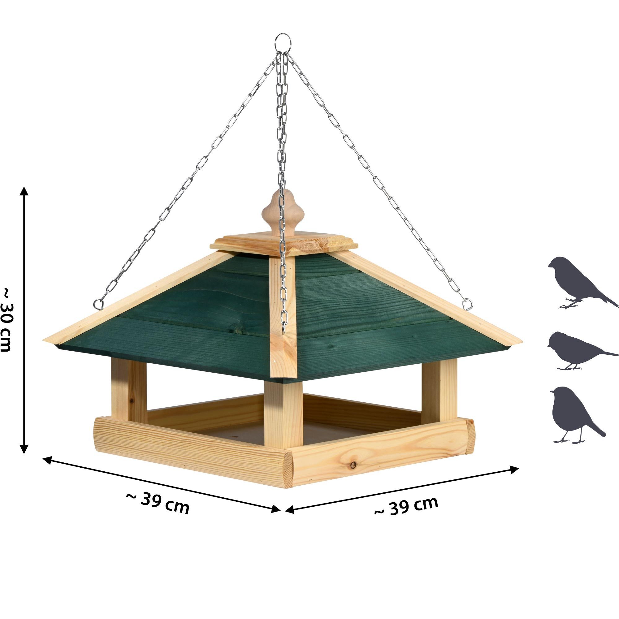 dobar Vogelhaus Vogelfutterhaus aus Holz mit Kette