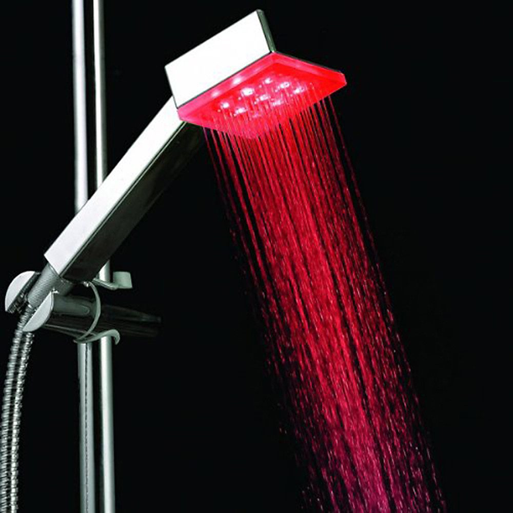 ENERGMiX Handbrause Duschbrause Brausekopf Dusche beleuchtet mit  LED-Technik Farbwechsel, Regenbrause mit Farbige LED Licht