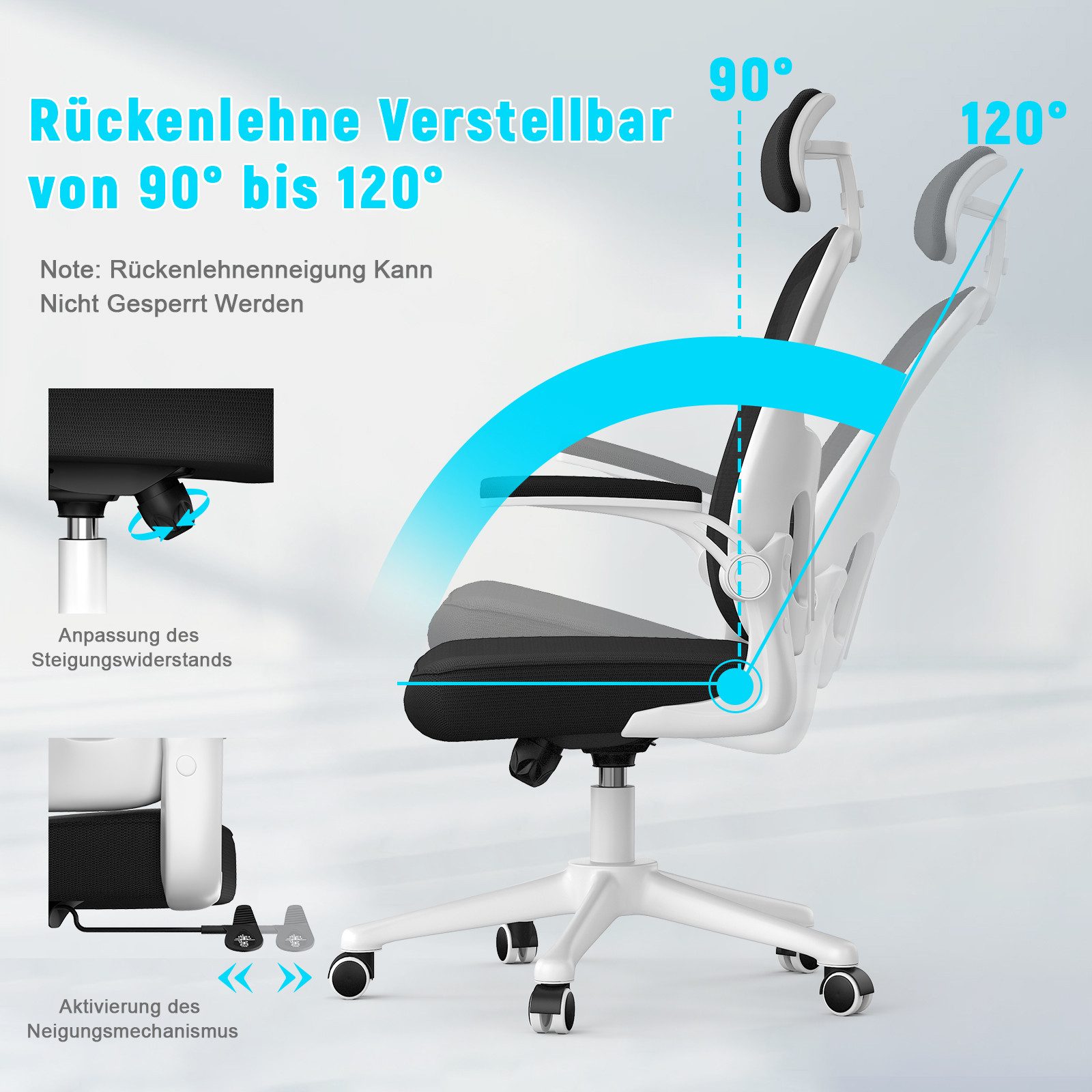 BIGZZIA Bürostuhl Ergonomisch Schreibtischstuhl mit verstellbare günstig online kaufen