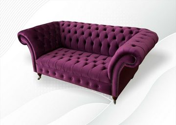 JVmoebel Chesterfield-Sofa Moderener violetter Chesterfield Zweisitzer Wohnzimmermöbel Neu, Made in Europe