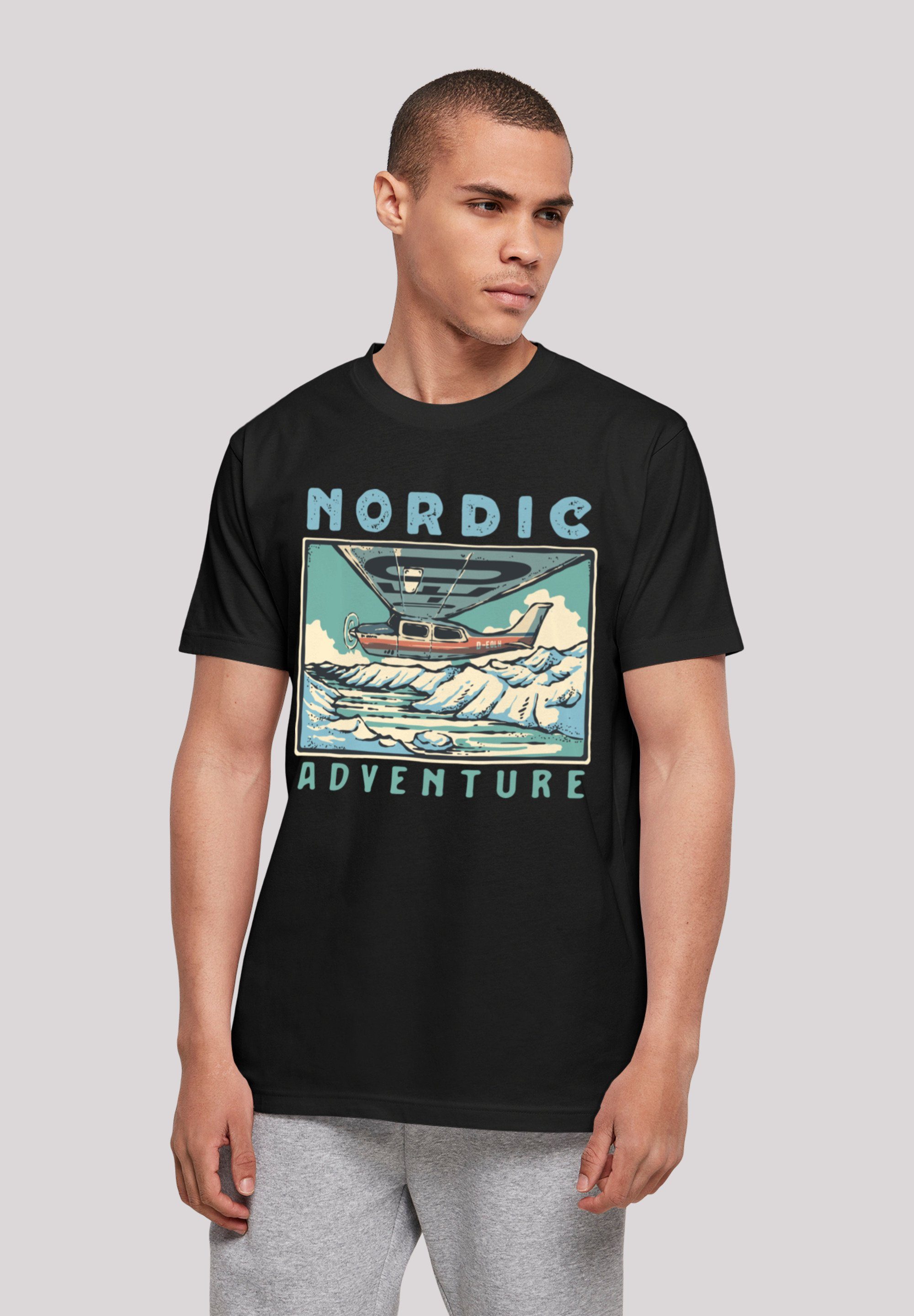 F4NT4STIC T-Shirt Adventures schwarz Print Nordic