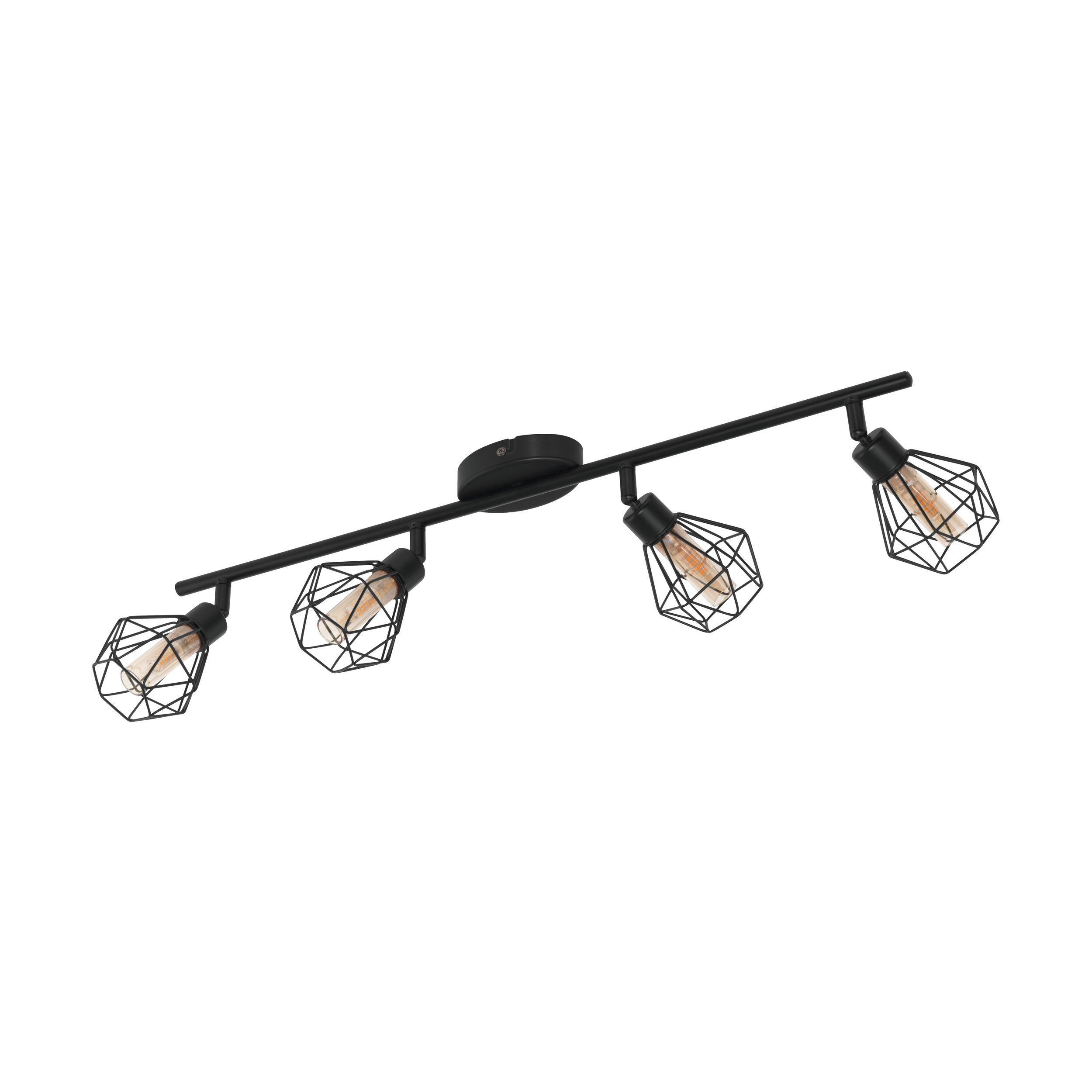 EGLO LED Deckenspot Zapata 1, Leuchtmittel inklusive, Deckenstrahler aus Stahl und Glas, Flurlampe in schwarz und amber
