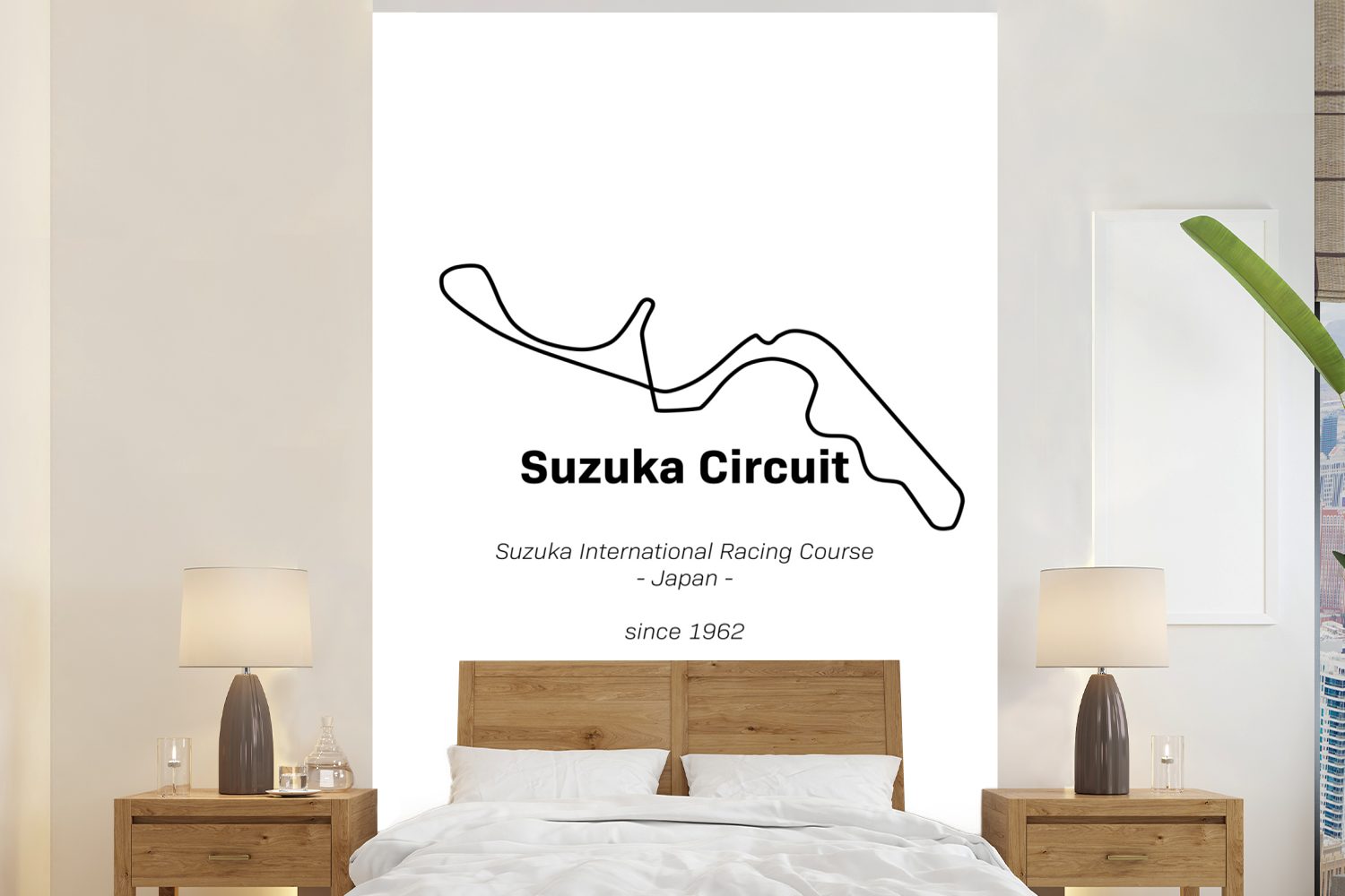MuchoWow Fototapete Suzuka - F1 - Rennstrecke, Matt, bedruckt, (3 St), Montagefertig Vinyl Tapete für Wohnzimmer, Wandtapete