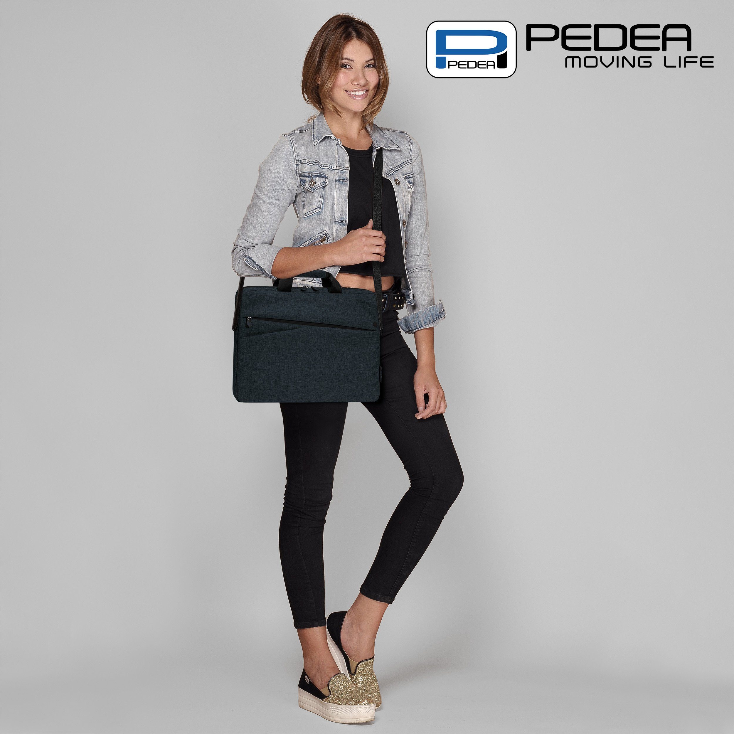 PEDEA Laptoptasche FASHION Umhängetasche mit Polsterung 13,3 / 15,6 / 17,3 Zoll, Umhängetasche mit dicken Polsterung und fleeceartigem Innenfutter – Bild 5 von 5