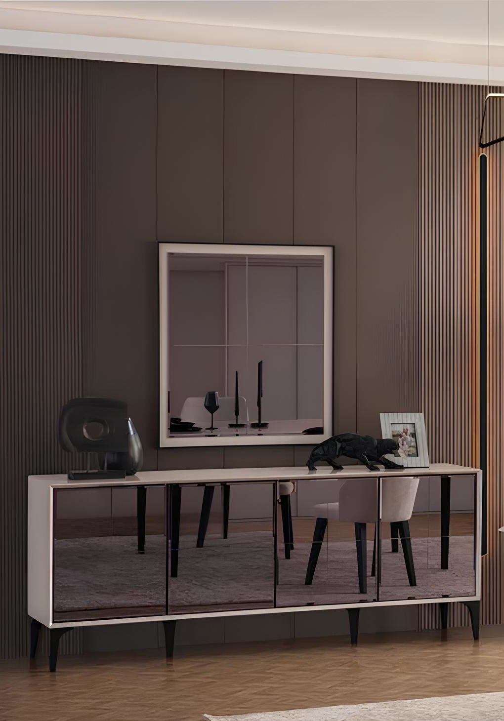Xlmoebel Sideboard Moderne Anrichte aus Holz in Weiß mit viel Stauraum (Sideboard, 1 St., Sideboard), Hergestellt in Europa