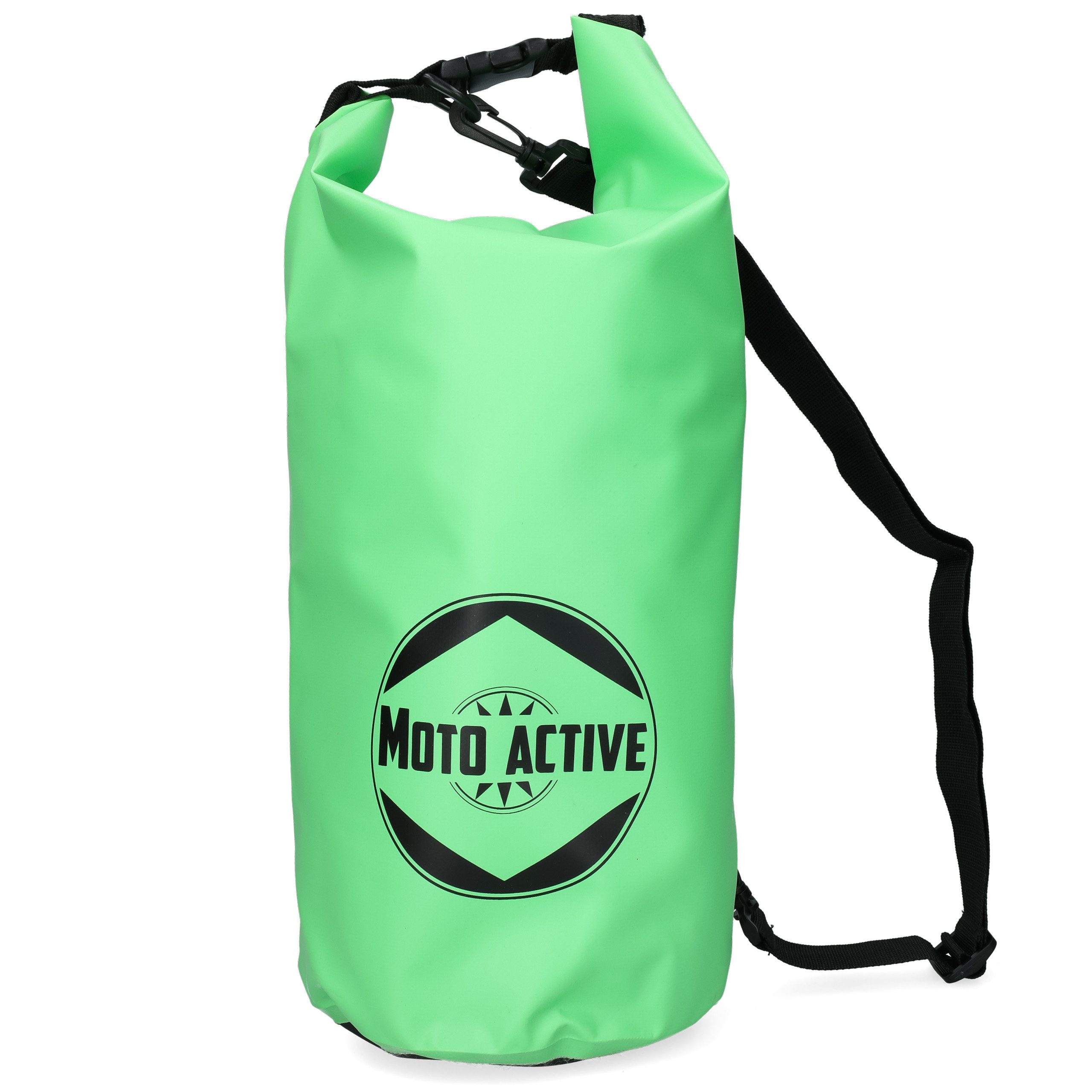 Moto Active Sporttasche Dry Bag wasserdicht Packsack Rolltop Schultergurt Kajak SUP Angeln (Seesack Rucksack wasserdicht 3 Größen, 1-tlg., 5L 10L 15L), Roll-Top Packsack Outdoor Strand Kanu