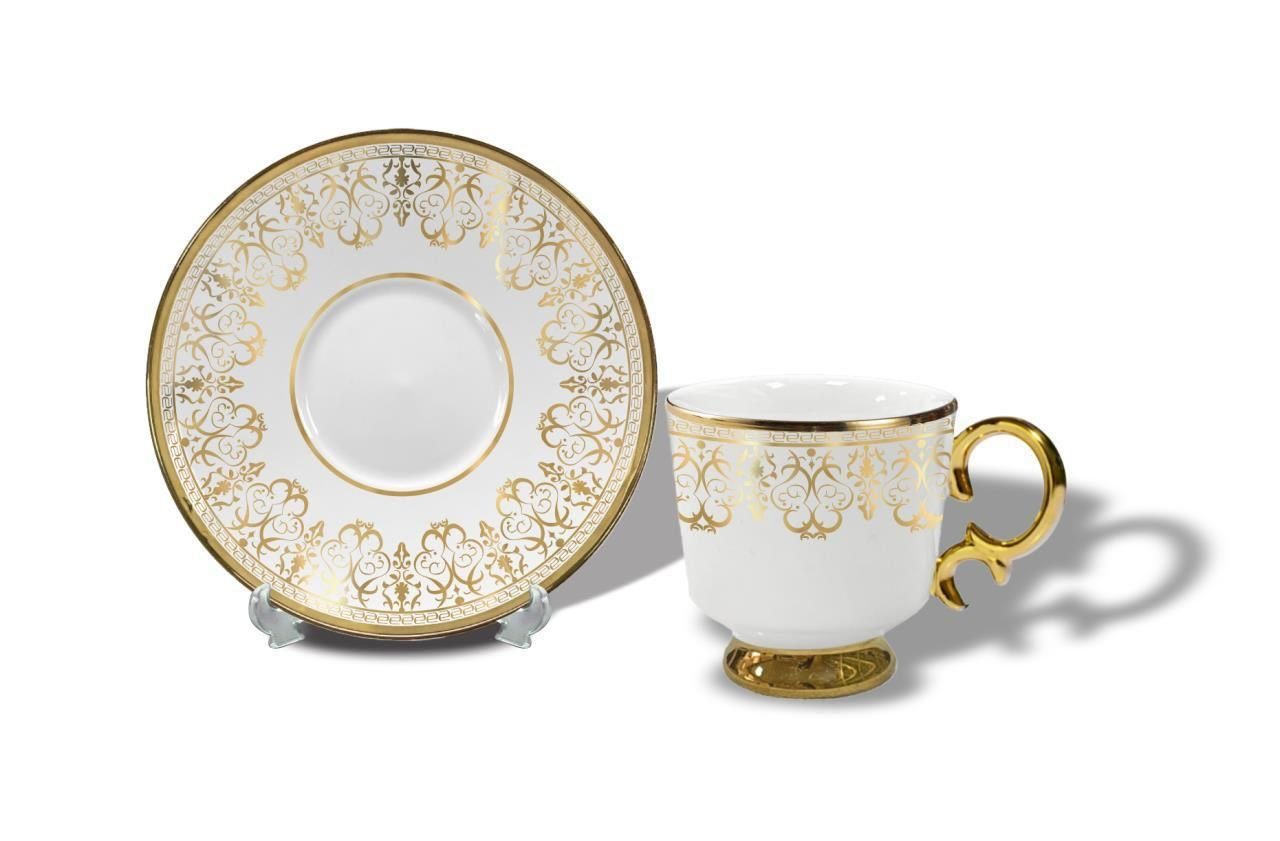 ZELLERFELD Кофейный сервиз 6-Teiliges Kaffeeset aus Porzellan mit Untertassen Kaffee