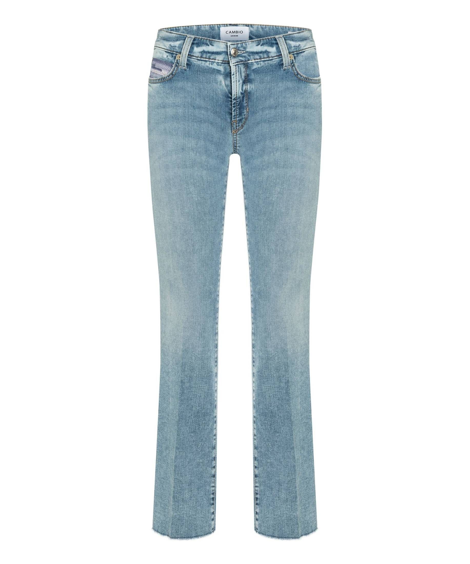 Cambio 5-Pocket-Jeans Damen Jeans PARIS FLARED (1-tlg), Material:  Obermaterial: 92% Baumwolle, 6% Elastomultiester, 2% Elasthan