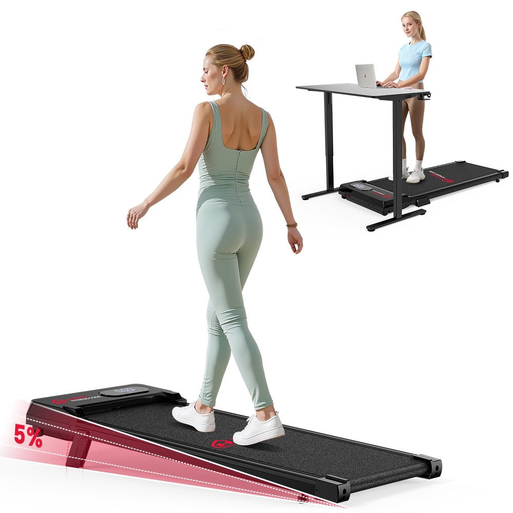 Hamlody Laufband Walking Pad Laufband für Zuhause, Unter Schreibtisch Laufband (1-6 km/h Gehband, Schreibtisch Laufband Leise, 2,5 HP Motor, 120 kg Tragkraft), LED Anzeige für Homeoffice