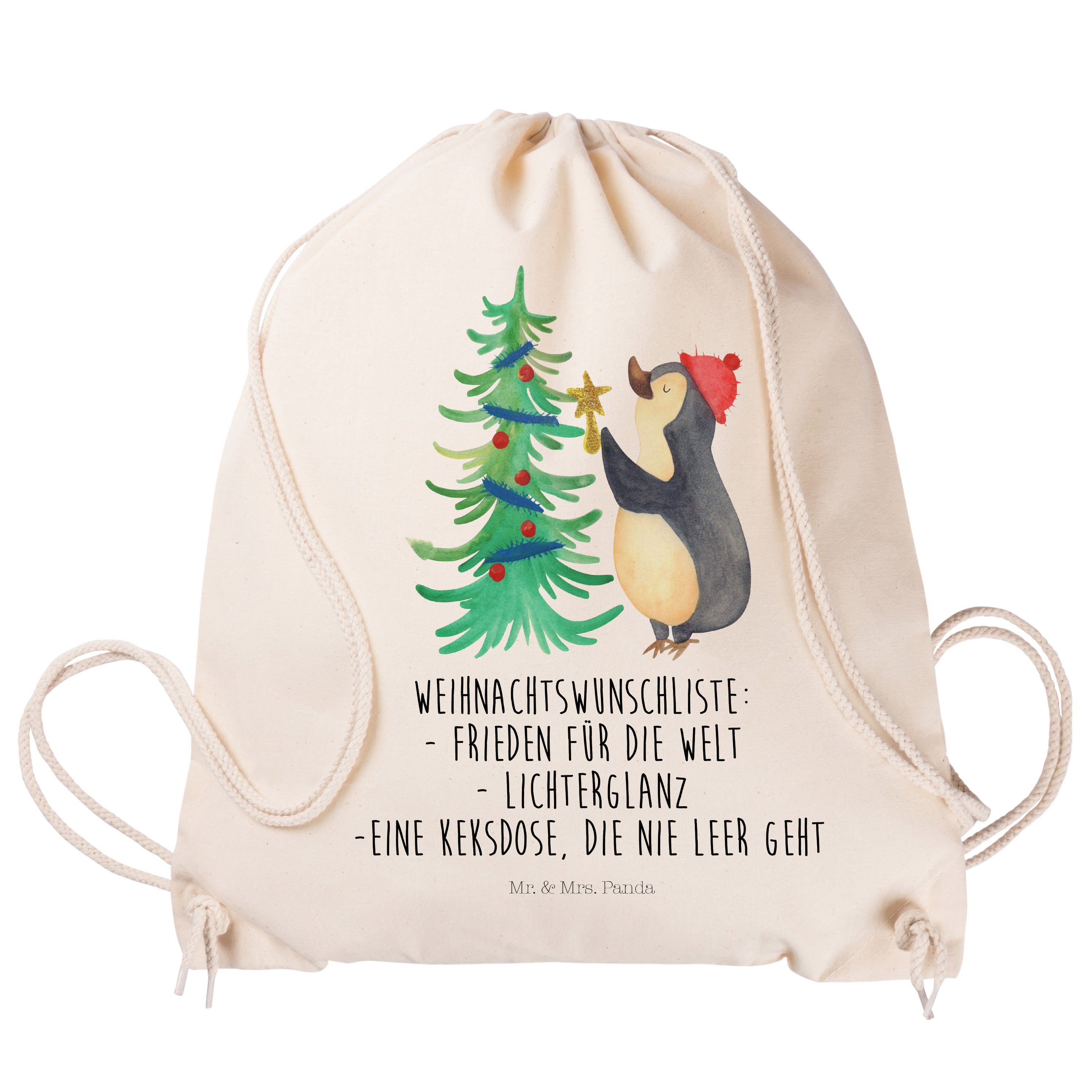 Mr. & Turnbeutel, Wintermo Geschenk, - Pinguin - Mrs. (1-tlg) Weihnachtsbaum Transparent Panda Sporttasche