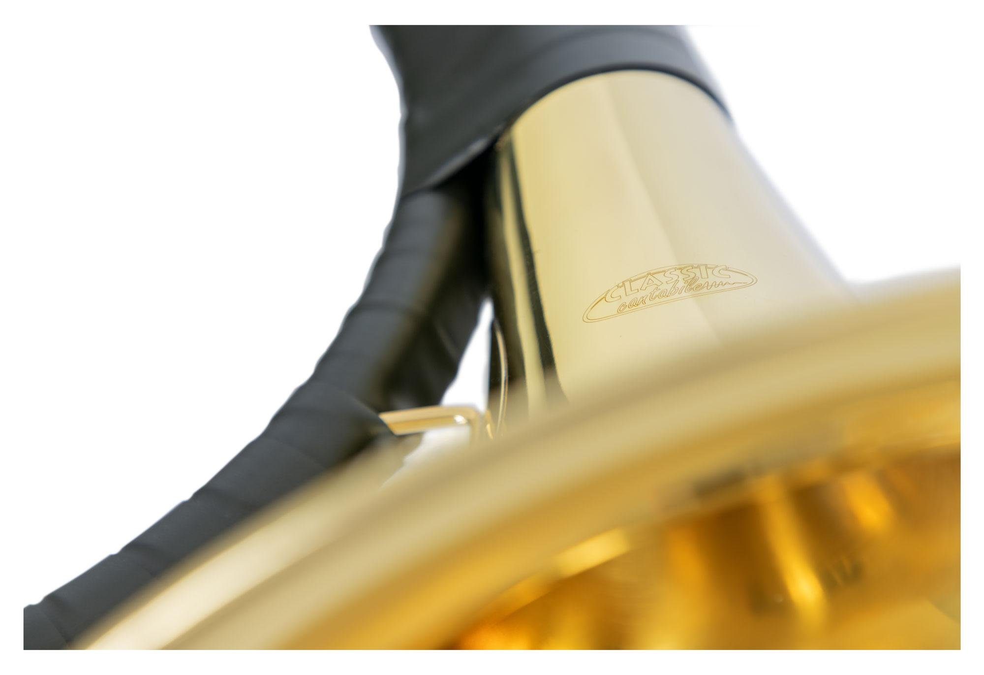 Classic Cantabile Signaltrompete Bb-Parforcehorn - Jagdhorn und Signalhorn mit Kluppenzug Bb