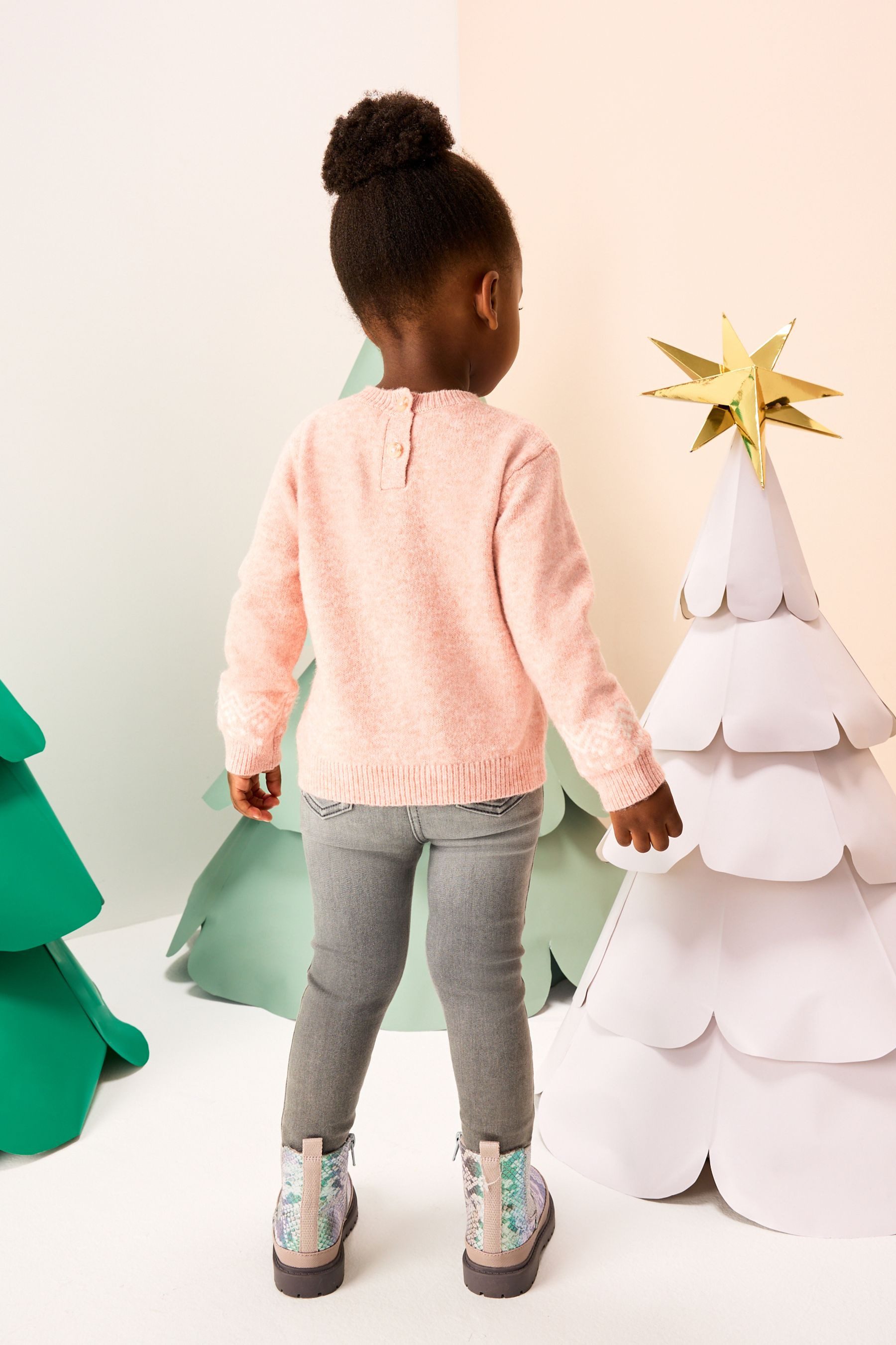 Next Strickpullover Pullover mit Weihnachtsfiguren (1-tlg)