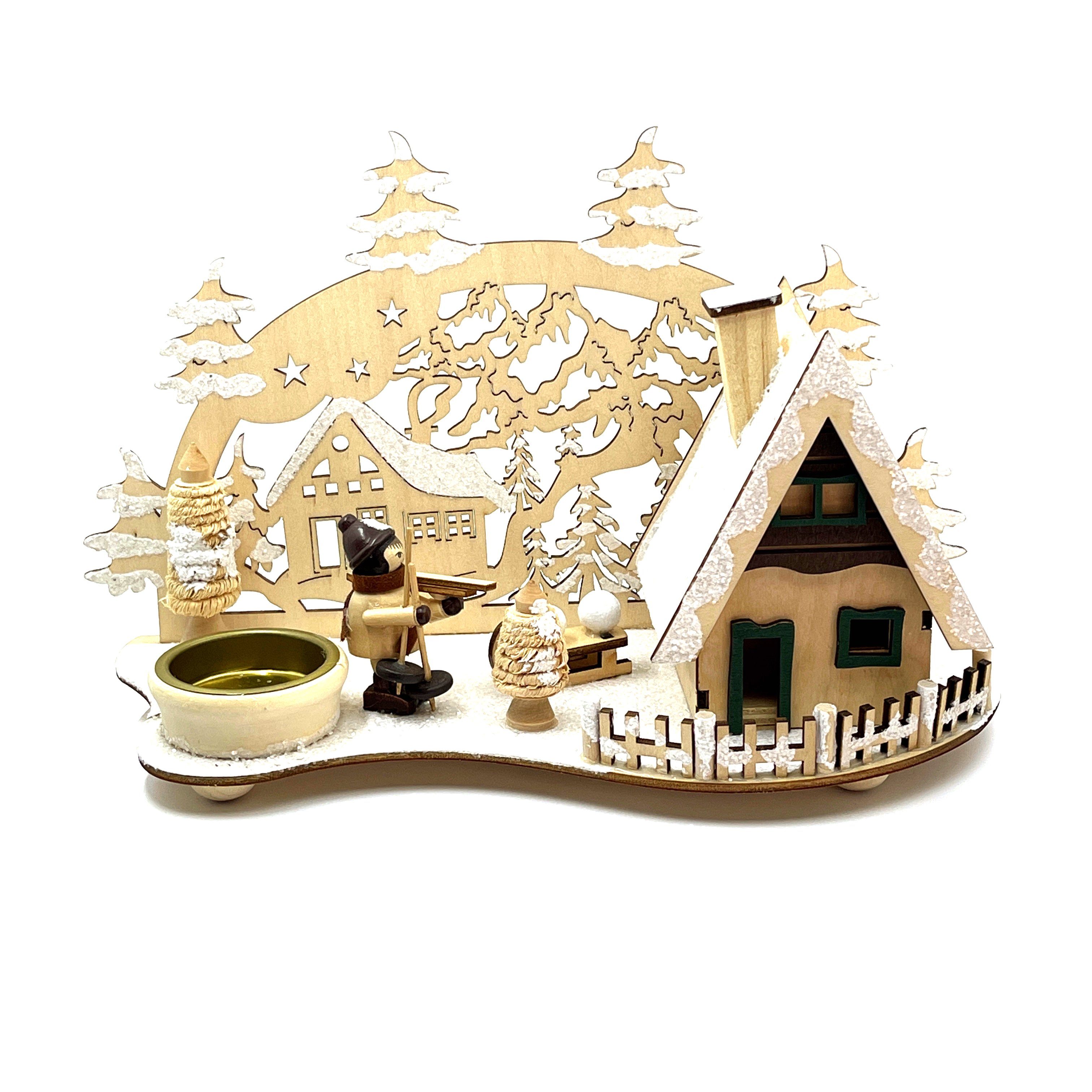 Kaladia Adventsleuchter 93391-13, Kind mit Ski und Schlitten, Räucherhaus & günstig online kaufen