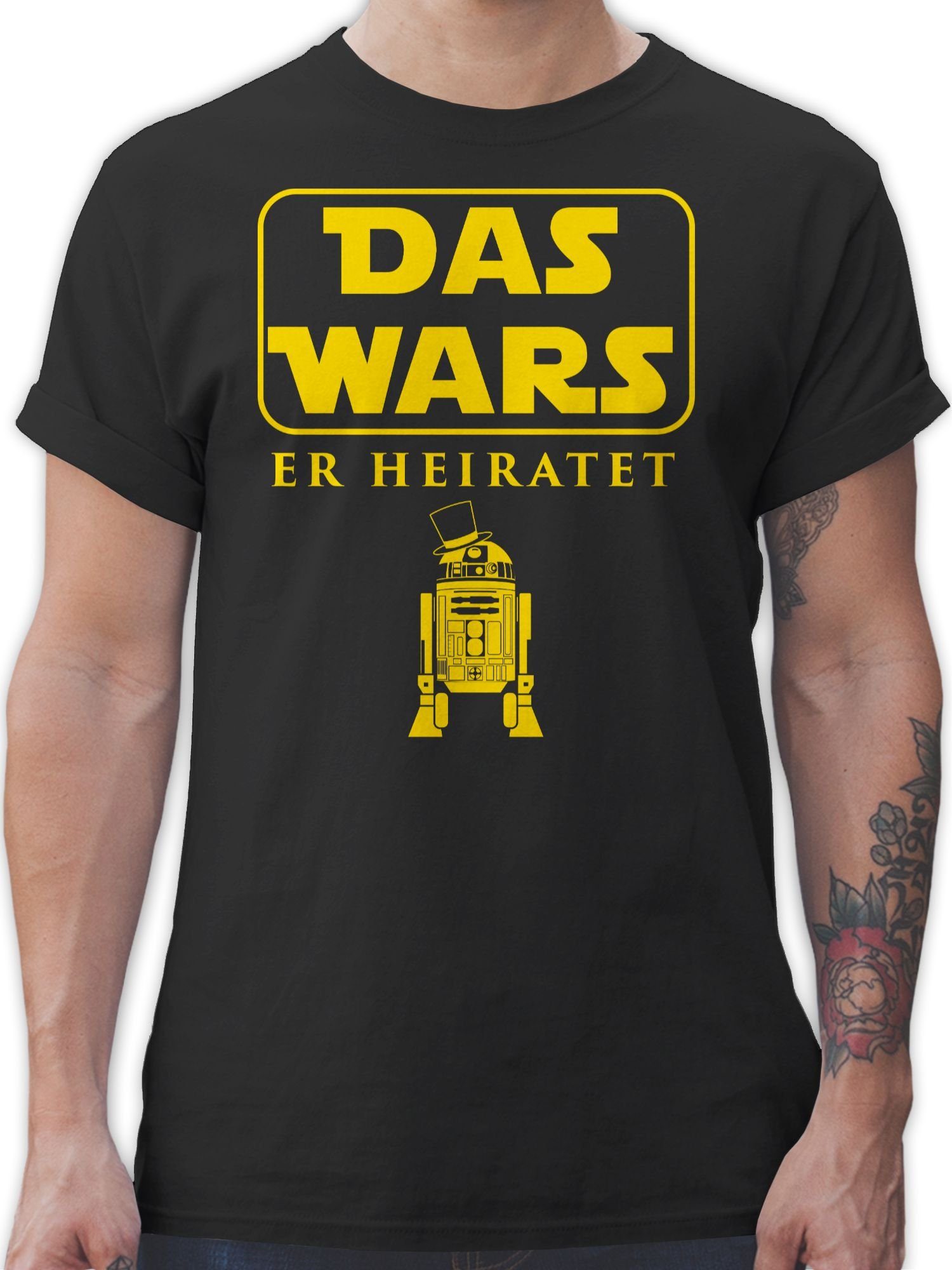 Shirtracer T-Shirt Das Wars Männer 1 Schwarz Er JGA Heiratet JGA