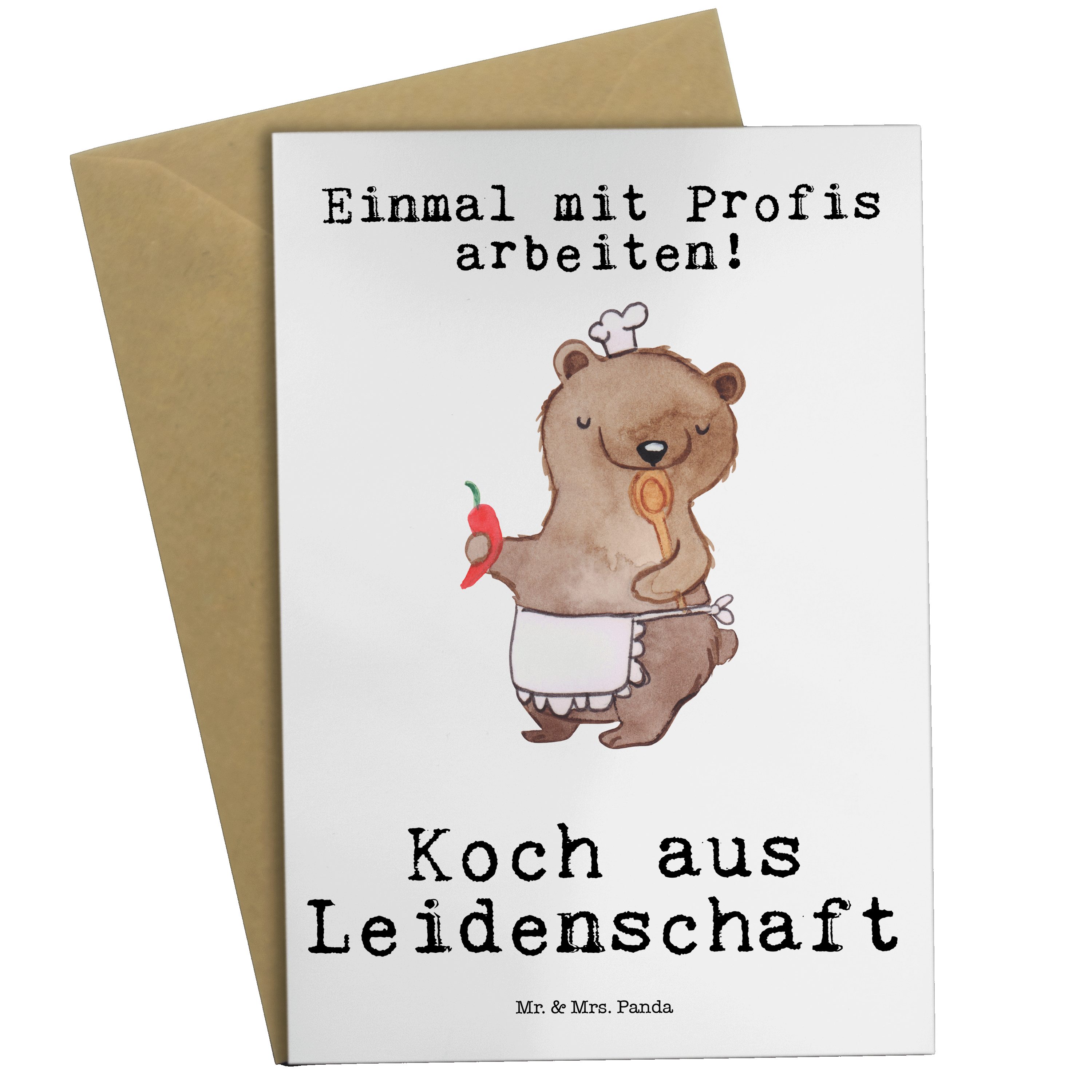 Panda - Grußkarte Leidenschaft Mrs. Weiß Mr. Ausbildung Koch - & Einladungskarte, aus Geschenk,