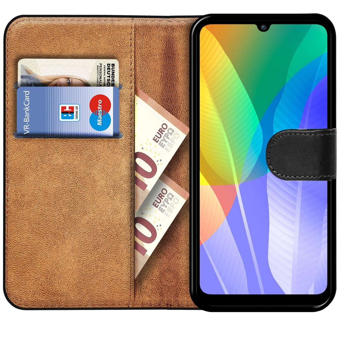 CoolGadget Handyhülle Book Case Handy Tasche für Huawei Y6P 6,3 Zoll, Hülle Klapphülle Flip Cover für Y6p Schutzhülle stoßfest