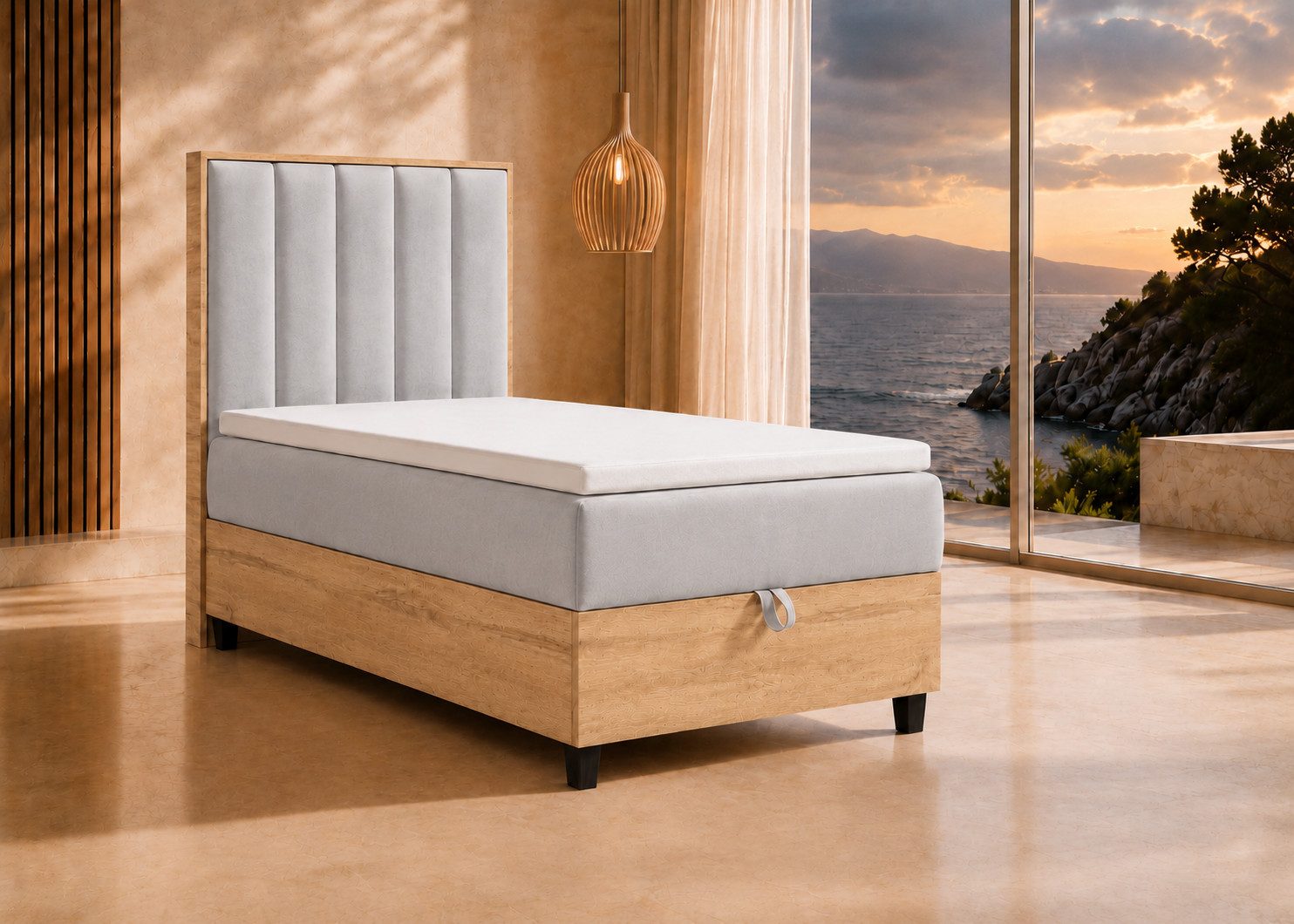 Best for Home Boxspringbett Einzelbett Trinity K-10 mit Bettkasten & Komfort Topper T30 (Bett, Polsterbett mit Stauraum, Jugendbett, Kinderbett versch. Größen, 4-St., 70x200 80x200 90x200 100x200 cm), Verschiedene Liefermöglichkeiten, TOP Preis-Leistungs-Verhältnis
