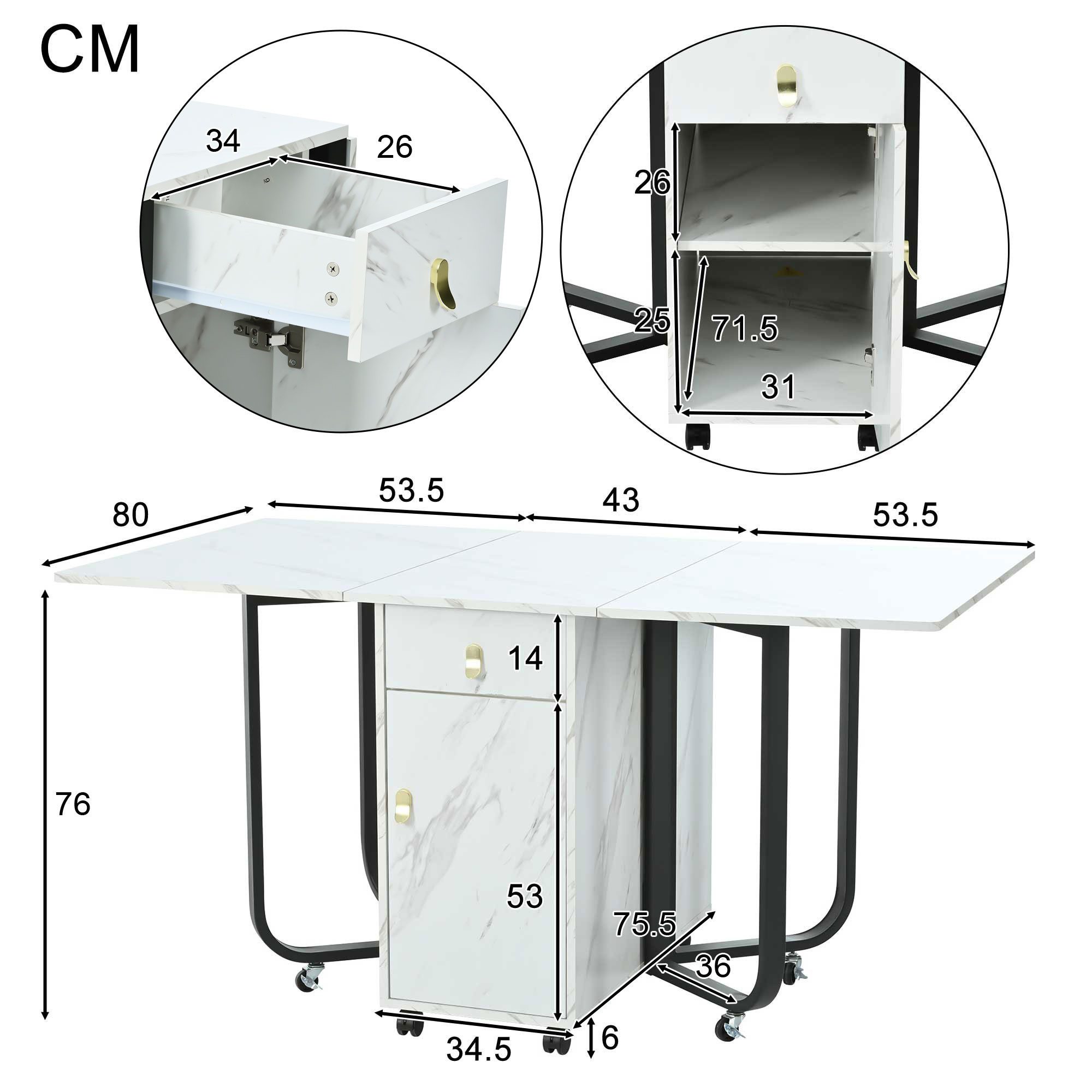 Flieks Esstisch (1-St., ausziehbar Tisch 43~150x80x76 günstig online kaufen