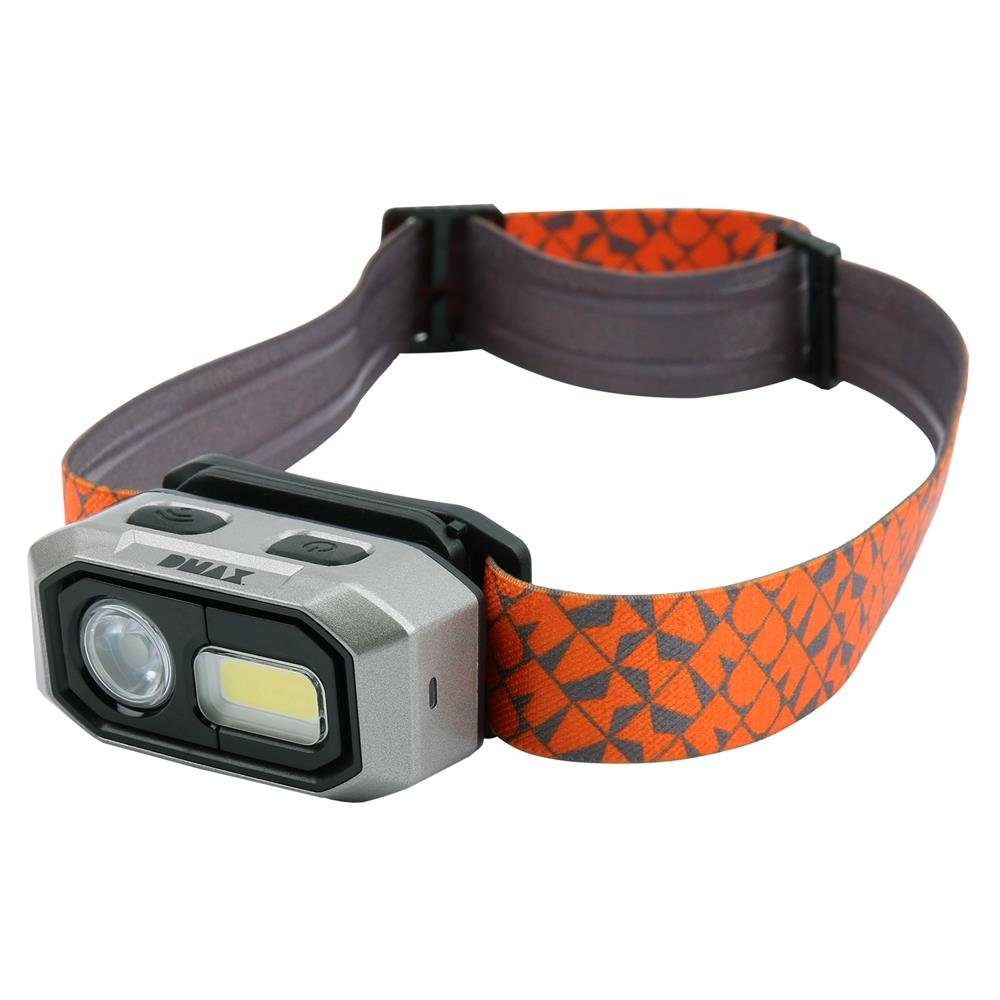 DMAX LED Stirnlampe HLG 112, OSRAM-LED Punktstrahler als Fernlicht, COB-Modul als Flutlicht
