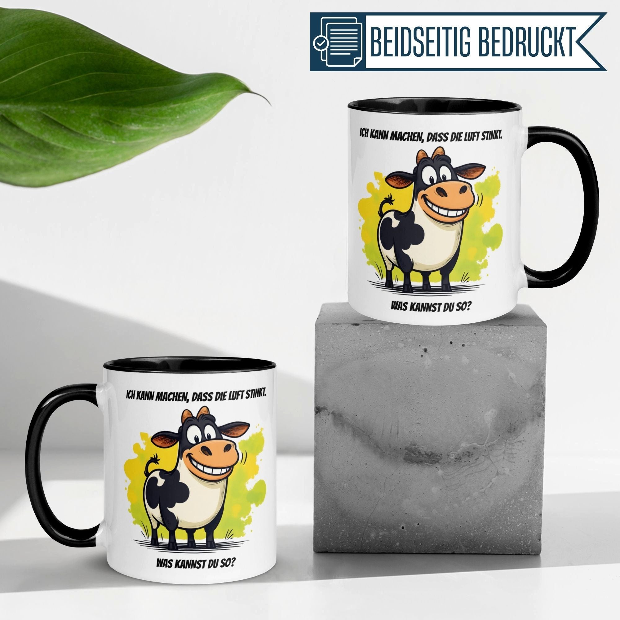 Momentals Tasse Kuh – „Ich kann machen dass die Luft stinkt“ – lustiges Kuh Geschenk, Gratis Versand · Links-&Rechtshänder · Spülmaschinenfest
