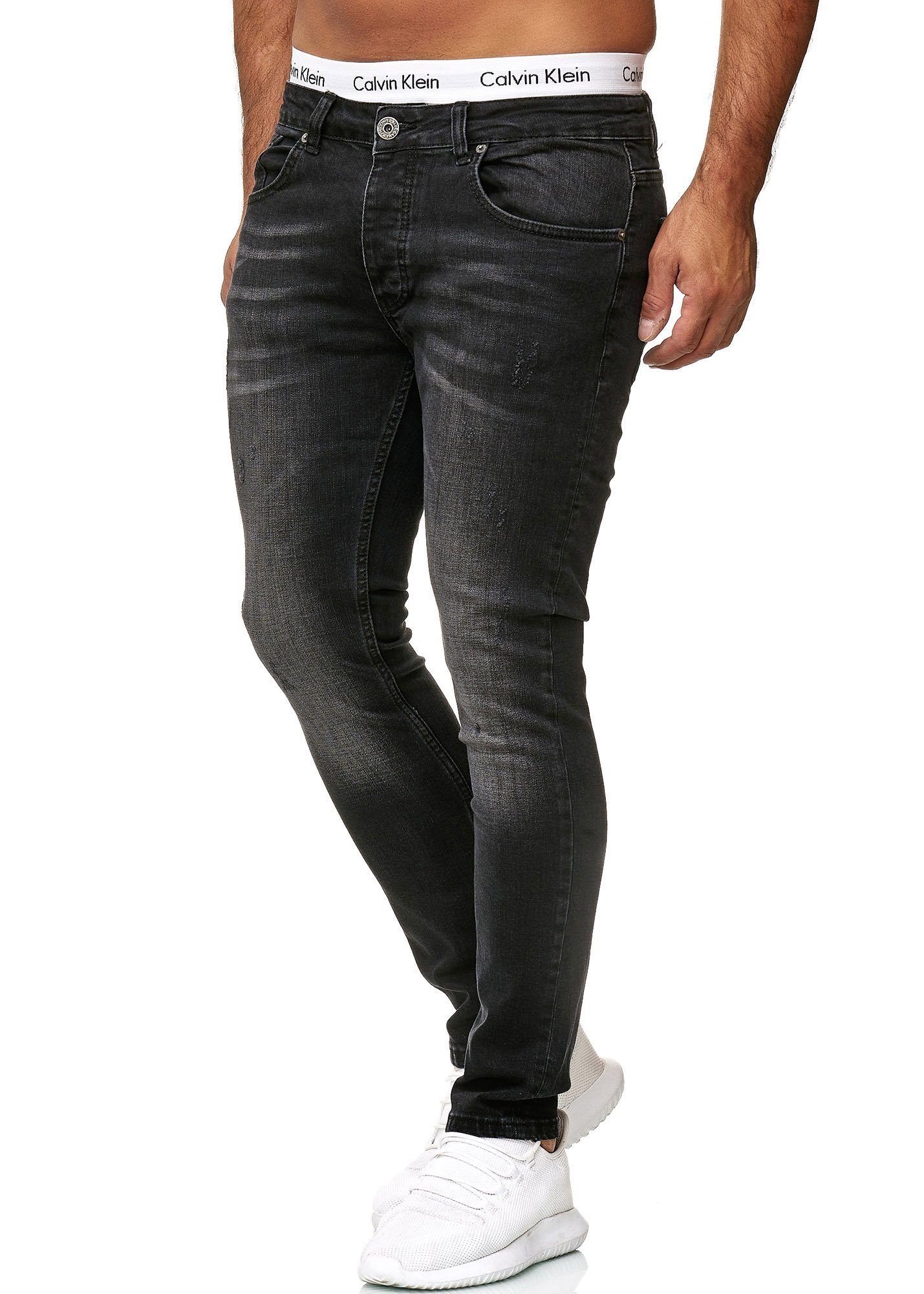 Casual Freizeit 600JS Straight-Jeans Used Black Dirty Designerjeans Business Bootcut, 604 (Jeanshose 1-tlg) OneRedox