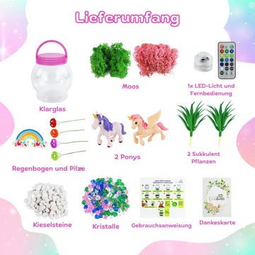 Coradoma Kreativset Terrarium Kit für Kinder DIY Bastelset mit Nachtlicht Lampe Deko, Junge und Mädchen Geschenke