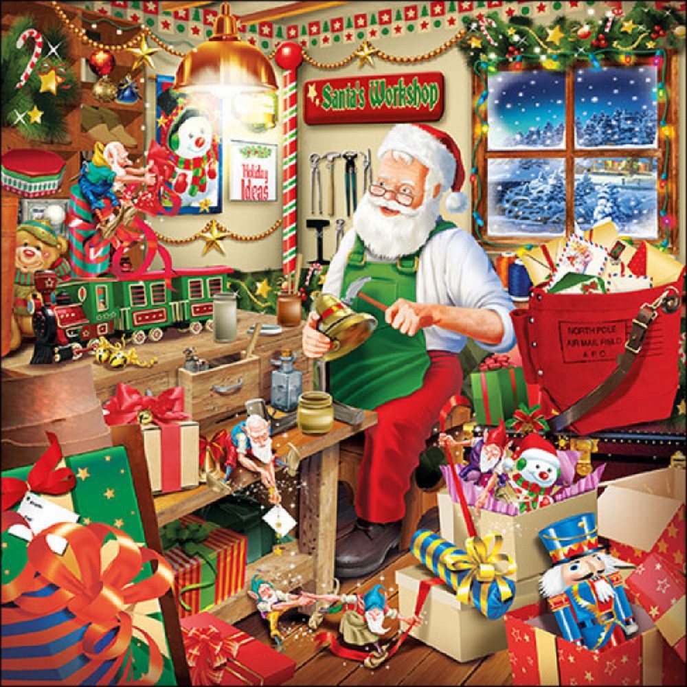 Ambiente® Papierserviette Weihnachtsmann, Weihnachten, Serviette, Weihnachtspost, Tischdeko, (20 St), Bastelartikel / Decoupage / Serviettentechnik
