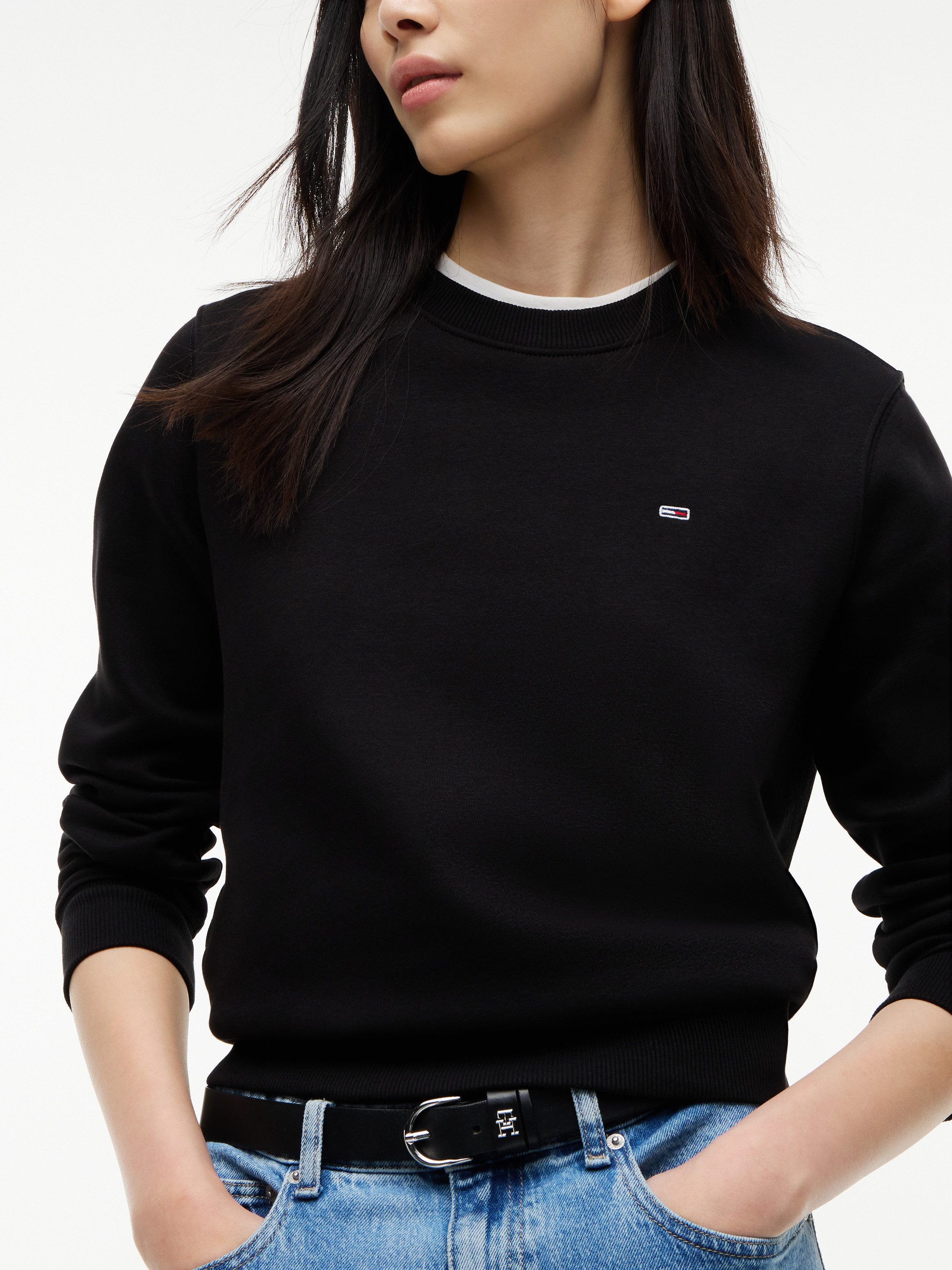 Tommy Jeans Sweatshirt TJW REG S FLAG CREW mit Logostickerei, Regular Fit