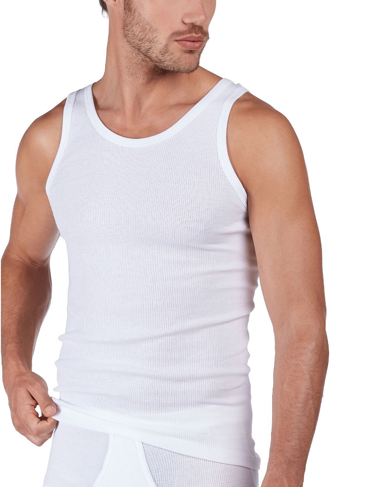 HUBER Achselhemd Herren Achselshirt Cotton Double Rib (Stück, 1-St) biologisch abbaubar