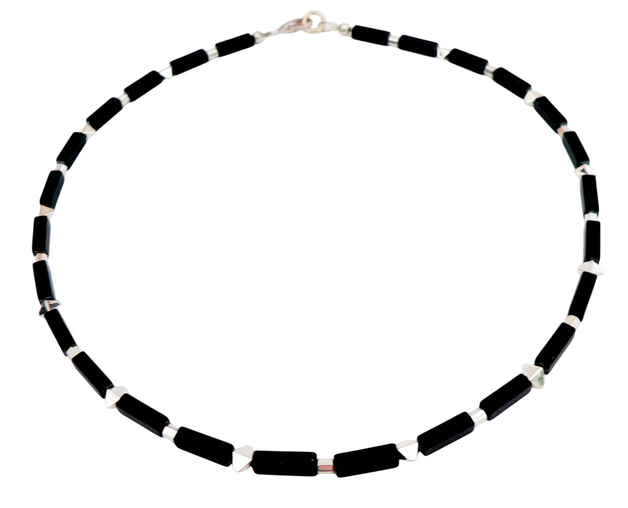 traumschmuck Collier 227l Collier Edelstein Rechteck Hämatit schwarz matt (inkl Schmuckbox), handgefertigt, verstellbare Gesamtlänge, einreihig