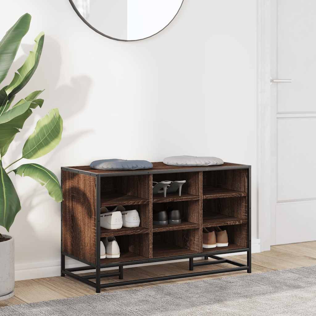 vidaXL Sitzbank Schuhbank Braun Eichen-Optik 84x40x53,5 günstig online kaufen