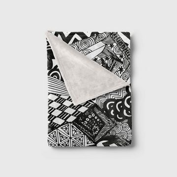 Sinus Art Handtücher Handtuch Strandhandtuch Saunatuch Kuscheldecke mit Fotomotiv Skizzenbuch Schwarz Weiß Mus, Baumwolle-Polyester-Mix (1-St), Handtuch