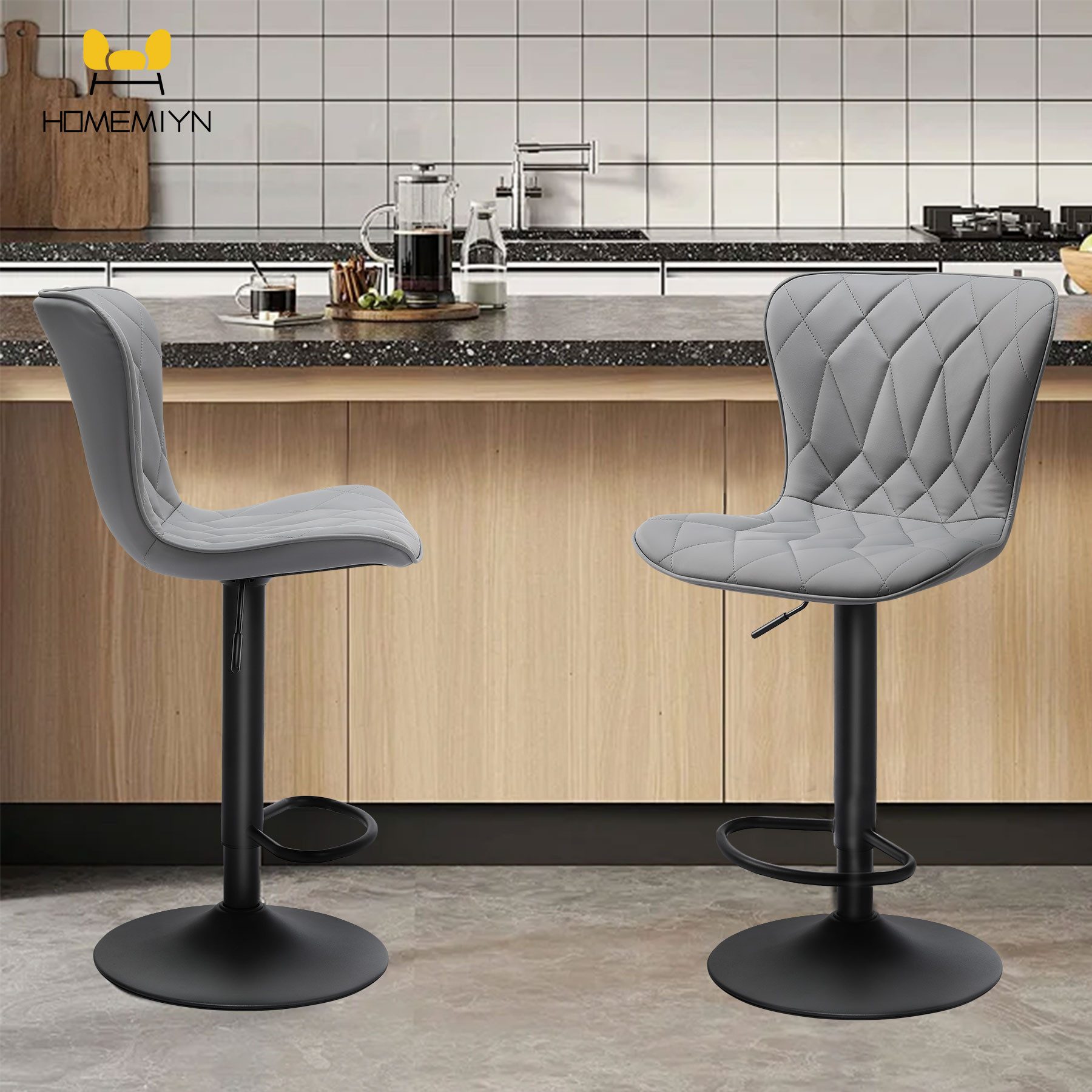 HomeMiYN Barhocker Barhocker Barstühle mit Lehne Verschleißfest Kratzfest 2er Set
