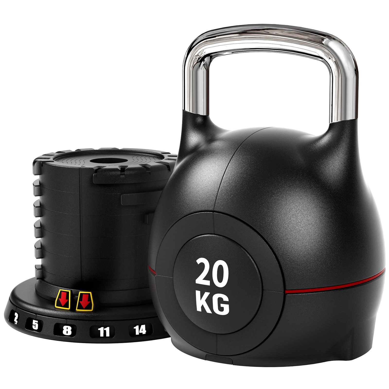 TLGREEN Kettlebell Verstellbare Kettlebell Set,7 in 1 Kugelhantel, (mit massivem Aluminiumgriff Hanteln), für Heimtraining und Fitness
