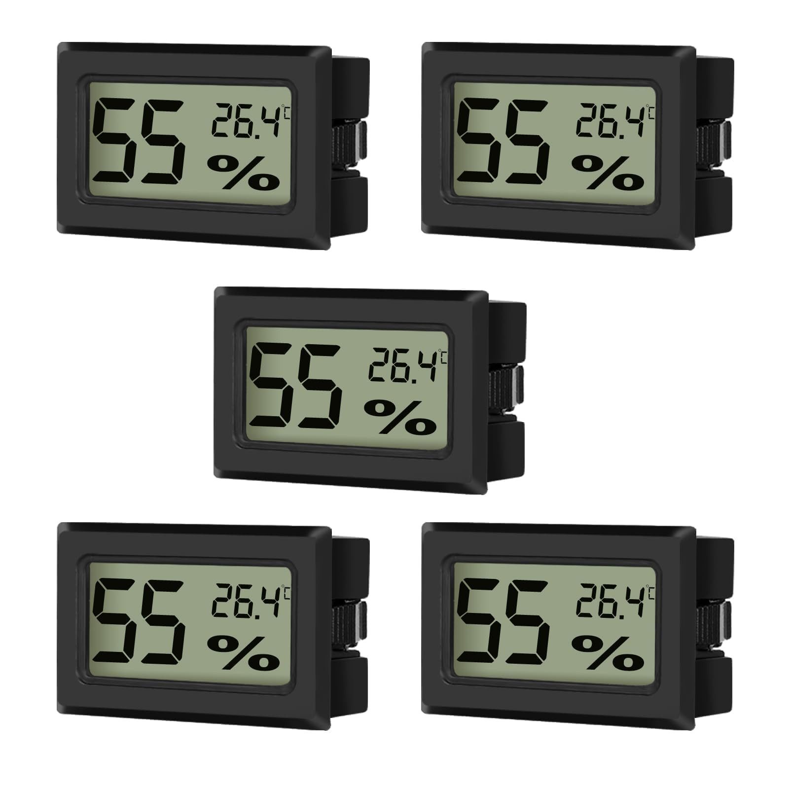 Bundviel Feuchtigkeitssensor Digitales Thermometer Hygrometer Großzahlanzeige, 5 Stück, (5-St)
