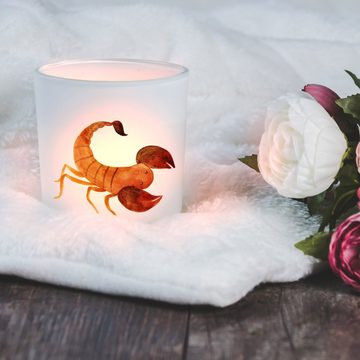 Mr. & Mrs. Panda Windlicht Sternzeichen Skorpion - Transparent - Geschenk, Kerzenglas, Geburtsta (1 St), Hochwertiges Material