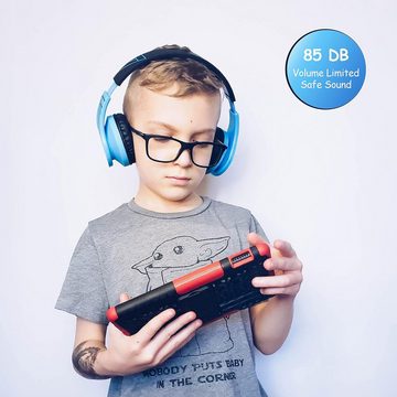 PowerLocus Lautstärkebegrenzung Kinder-Kopfhörer (Das integrierte Mikrofon verbessert nicht nur das Lernerlebnis, sondern ermöglicht auch den reibungslosen Übergang, Lautstärke auf 85 dB bis zum weichen,faltbaren Design mit Qualität)