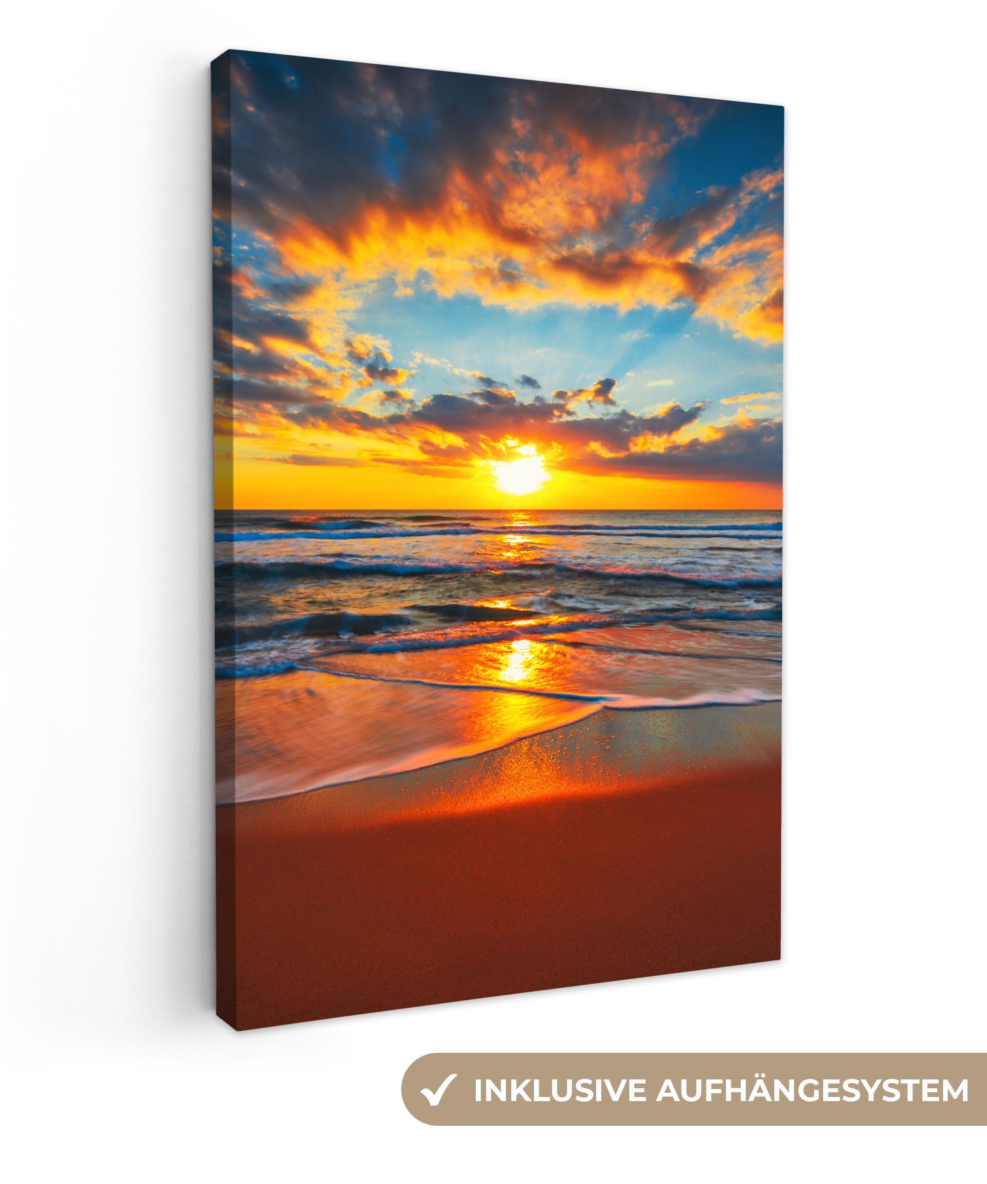 OneMillionCanvasses® Leinwandbild Meer - Sonnenuntergang - günstig online kaufen