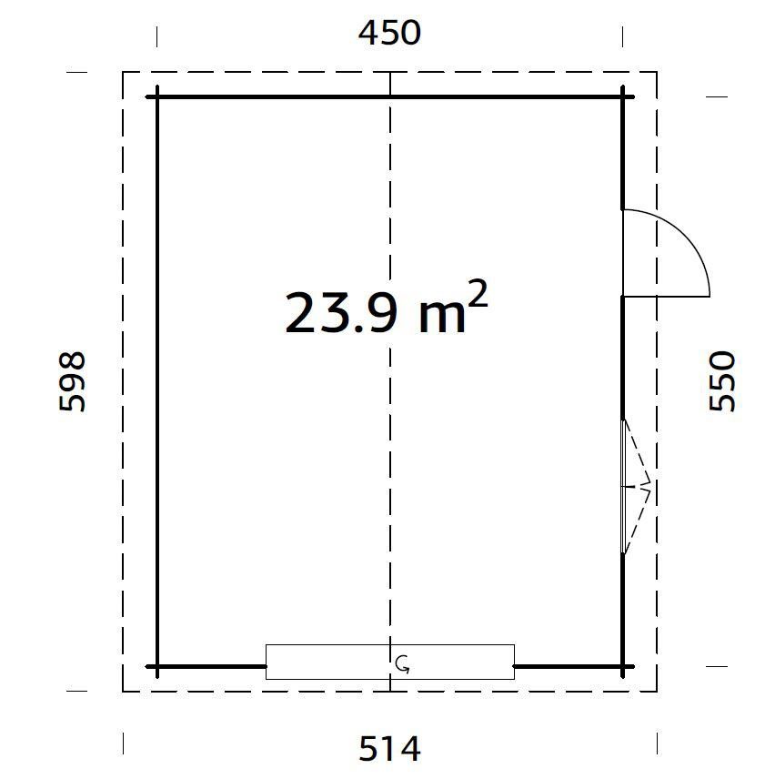 Sektionaltor, BxTxH: 514x598x287 mit Garage naturbelassen cm, Palmako Roger,