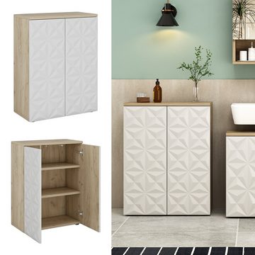 Vicco Badkommode Badezimmerschrank EDGE Eiche/Weiß