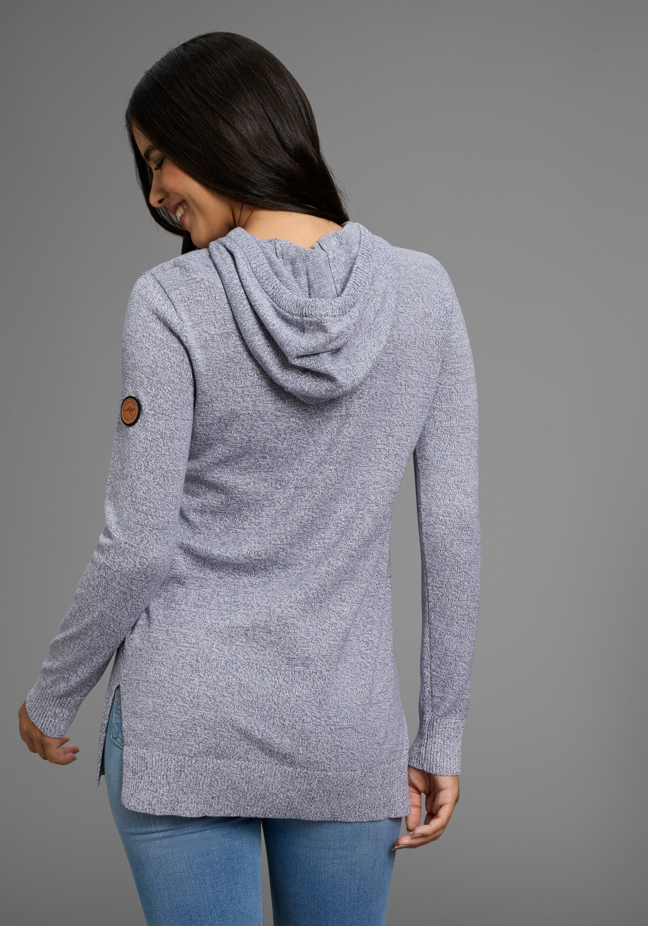 KangaROOS Longpullover mit Kapuze und Schlitzen am Saum günstig online kaufen