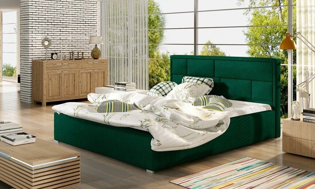 Grün Designer JVmoebel Robustes Betten Schlafzimmer Bett Polster Textil Luxus Bett, Hotel