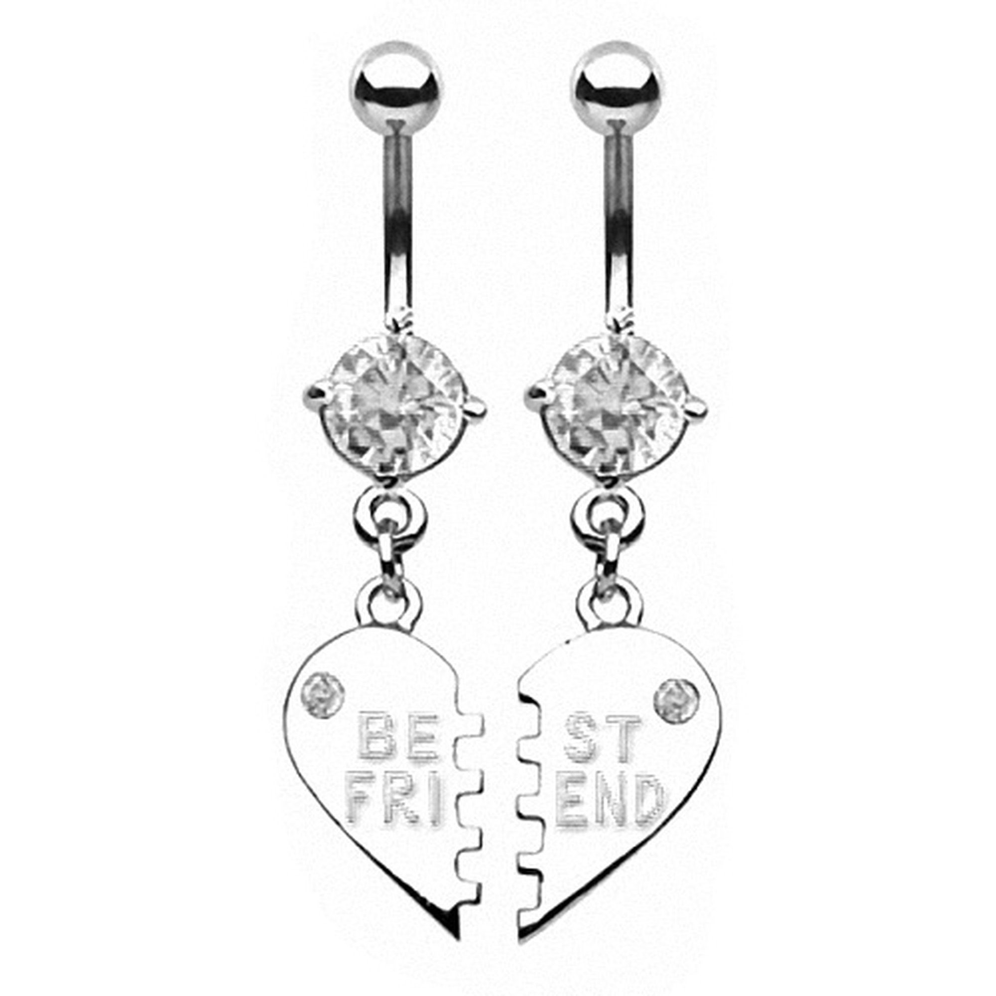 Bauchnabelpiercing Piercing Set Chirurgenstahl Kristall Beste Freunde