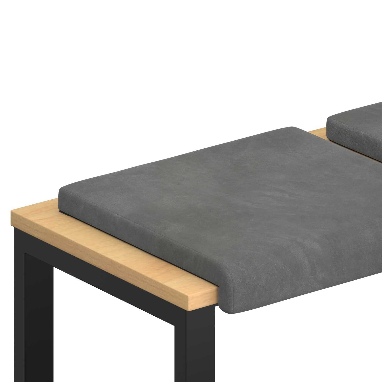 vidaXL Sitzauflage Bankkissen 2 stk. Samt Dunkelgrau Tiefe 35 cm, (2 St)