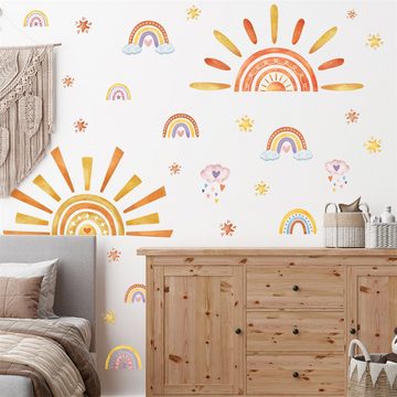 Rouemi Wandtattoo Wohnzimmer-Schlafzimmer-Aufkleber, Kindersonnensterne Deko-Aufkleber