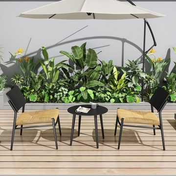 SIKAINI Gartenstuhl (Small tavern set, three-piece aluminum balcony furniture set, with PE rattan, bearing capacity of 150 kg, 1 St), Material ist robust, stabil und verformt sich nicht.