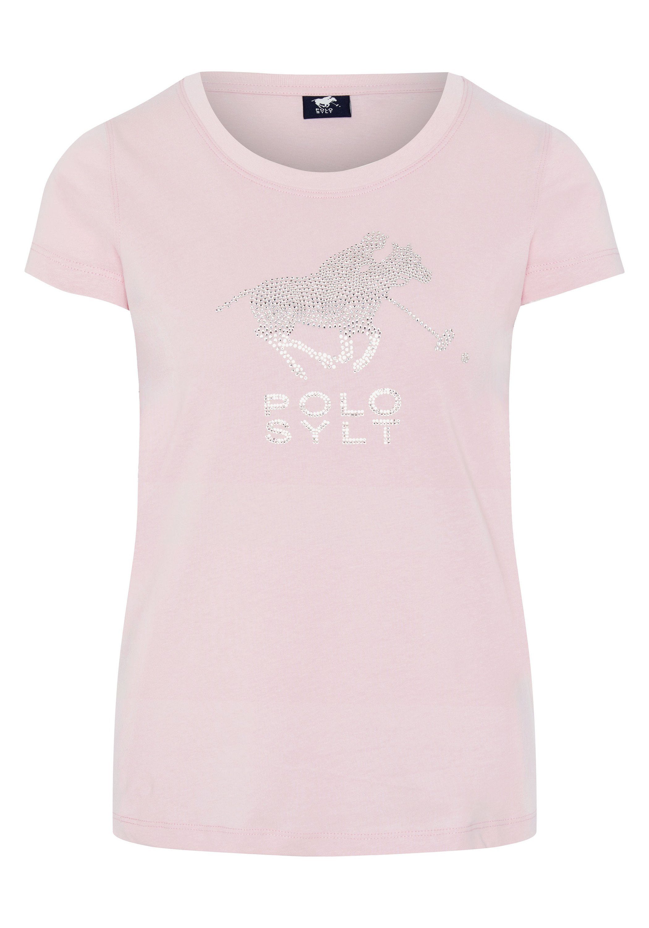 Polo Sylt T-Shirt mit edlen Strasssteinen 13-2806 Pink Lady