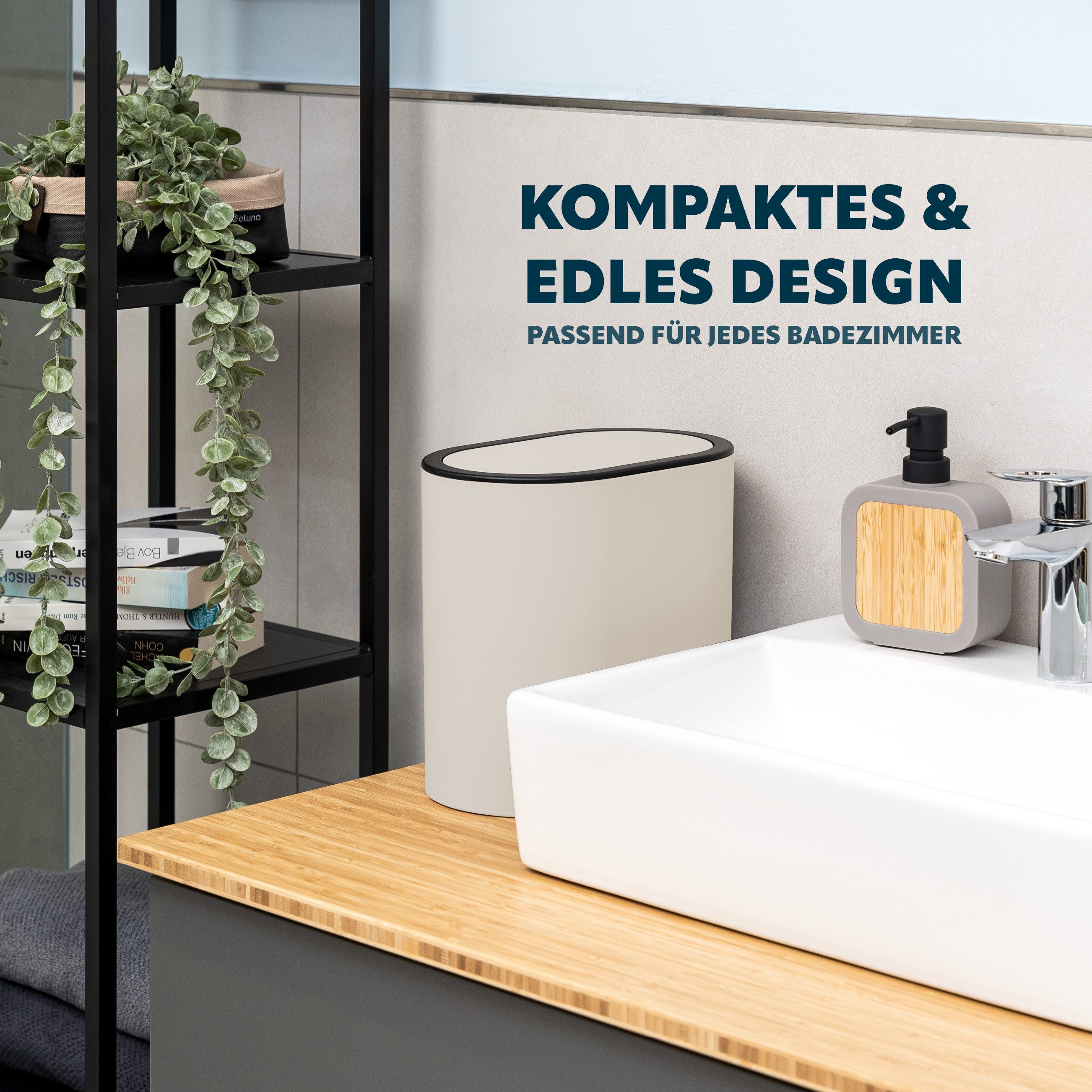 eluno Kosmetikeimer ovaler Badeimer, 6 Liter Volumen, Kunststoff