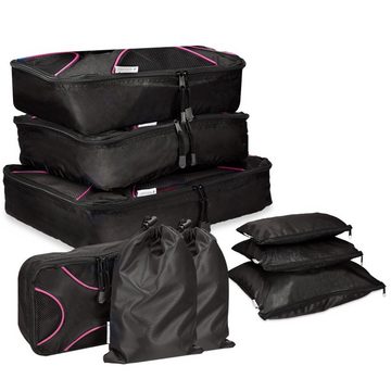 Navaris Kofferorganizer, 9-teiliges Set Kleidertaschen Schuhbeutel Wäschebeutel Reise Gepäck Organizer - Travel Packing Cubes