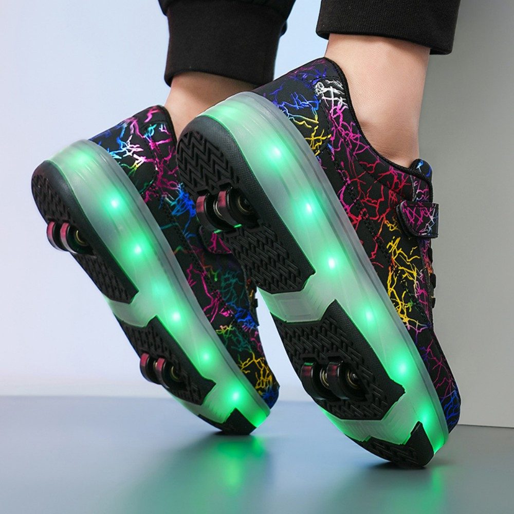 HUSK'SWARE Rollschuhe, (1 Paar, Effektive Stoßdämpfung und verschleißfestes Gummimaterial), Verstecktes Skatesystem mit eingebauten unsichtbaren PU-Rädern